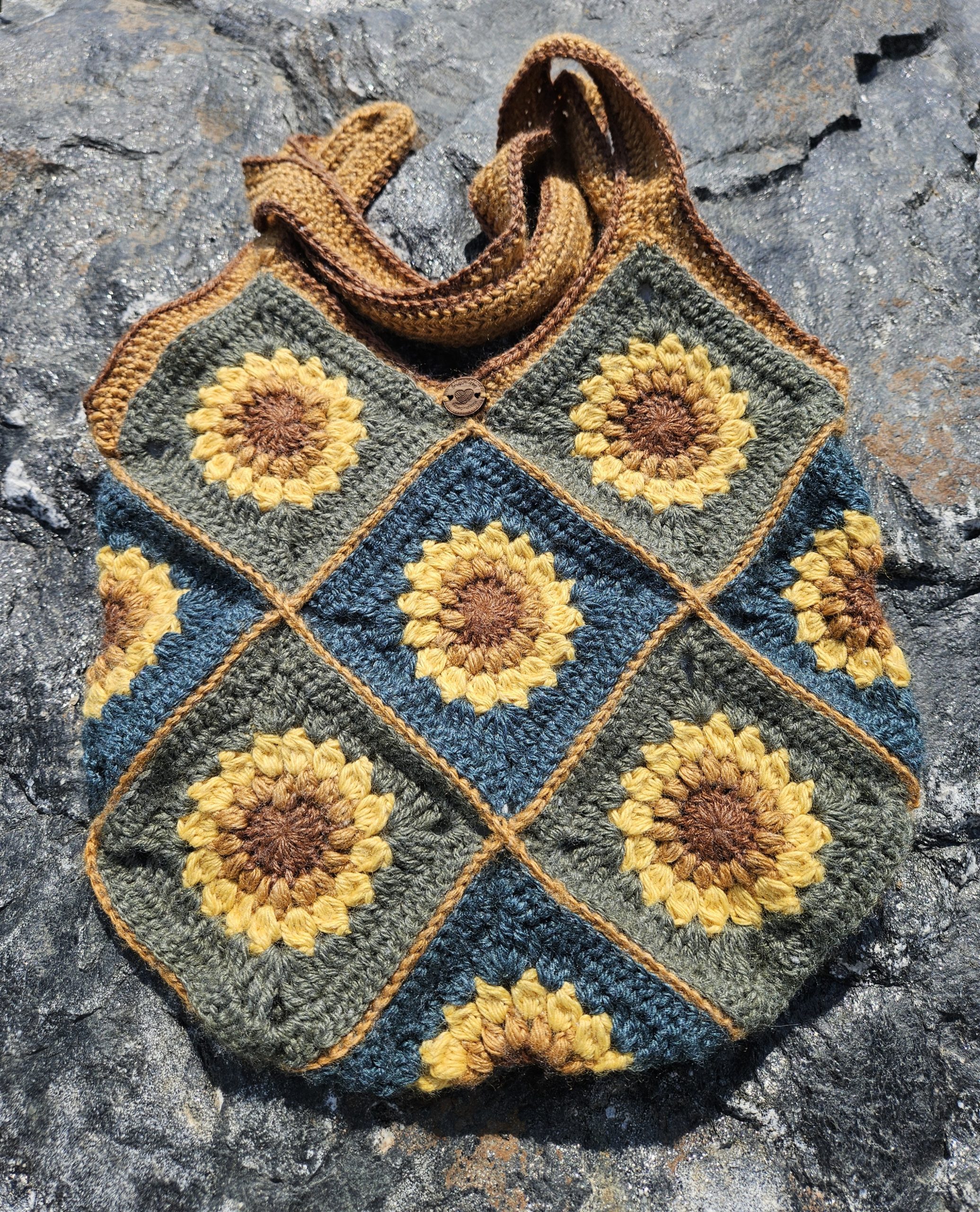 Large Crocheted Sunflower Bag
