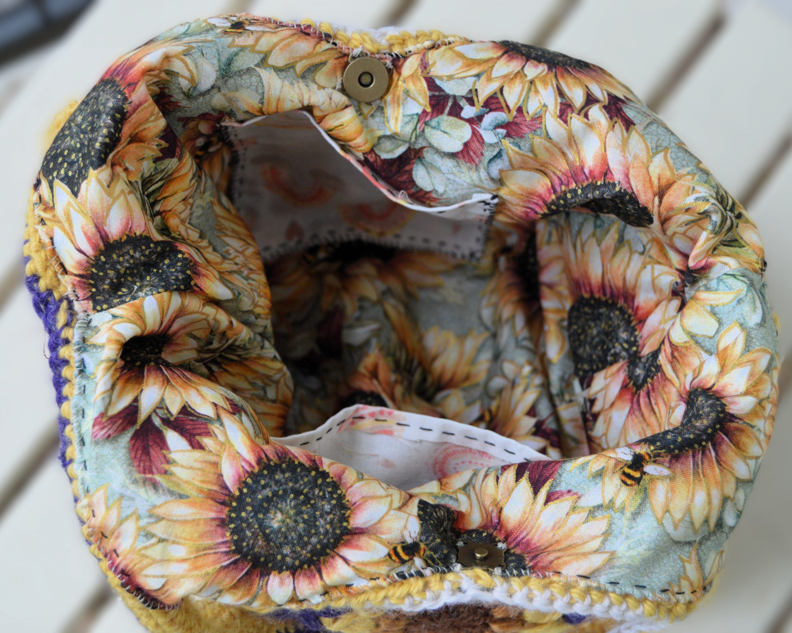 Crocheted Enby Sunflower Bag - Image 4