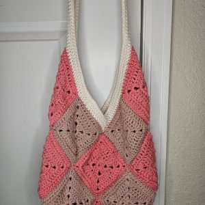 Crocheted Pink Cotton Market Bag